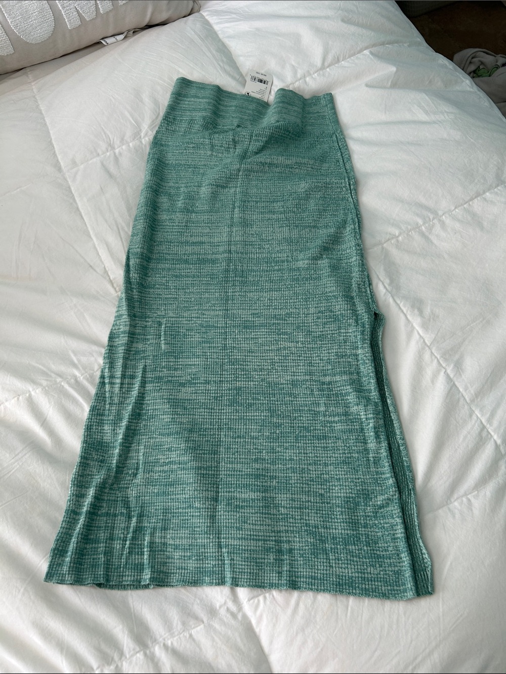 Free People Ribbed Maxi Skirt in Seafoam